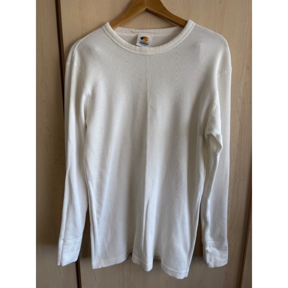 Bass Pro Shops Waffle Knit Thermal White Mens XLT Shirt Long Sleeve EUC